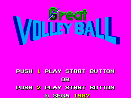 Great Volleyball (USA, Europe) Title Screen